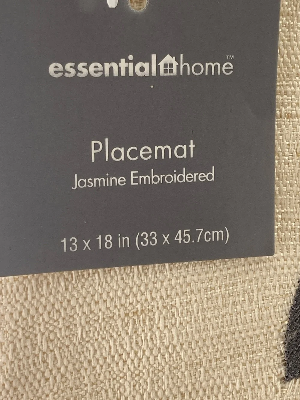 8 Embroirdered Placemants Black Grey Cream 13